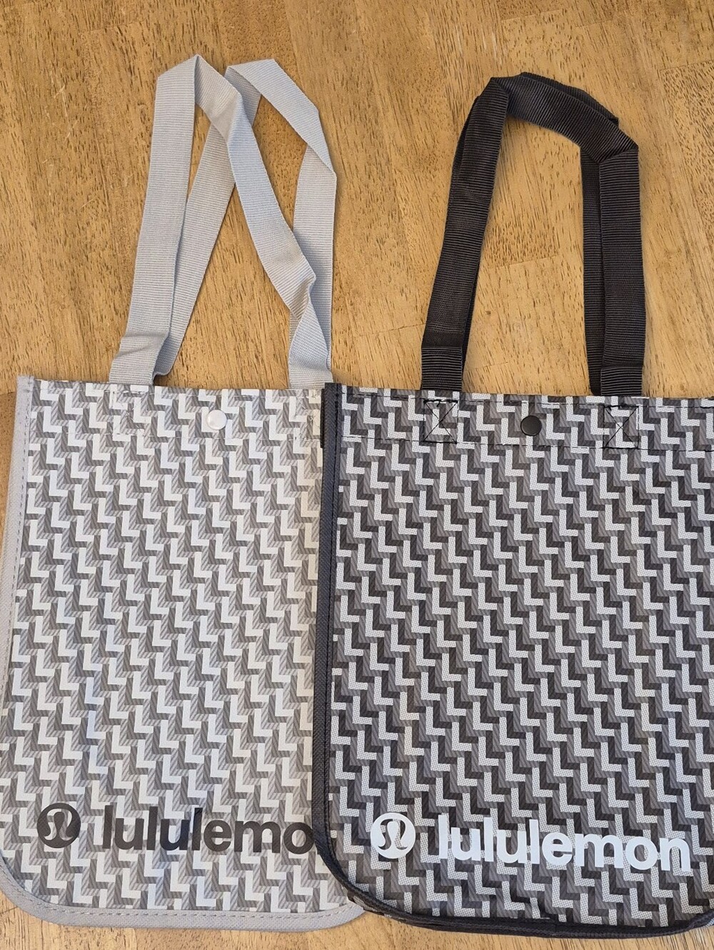 Lululemon Small Reusable Shopping Bag Set Of 2 - Brown Gray Silver GIFT bags